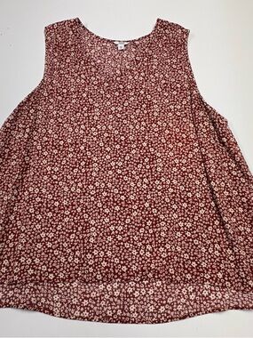 Sonoma Burgundy Floral Sleeveless Tank